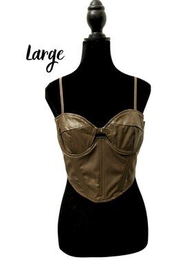 Forever 21 Corset Top Tan Bustier Structured Going Out Size L